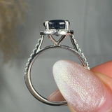 "Arvion" Blue Sapphire 3.4 Carat Oval Cut Diamond Shoulder Engagement Ring HM1469 HEERA DIAMONDS