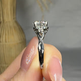 "Arvyn" 1.5 Carat Round Cut Lab Grown Diamond Shoulder Engagement Ring HLR566