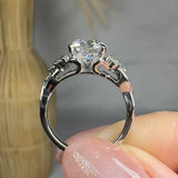 "Arvyn" 1.5 Carat Round Cut Lab Grown Diamond Shoulder Engagement Ring HLR566