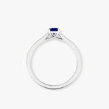 "Arzoya" Blue Sapphire 1.15 Carat Emerald Cut Natural Diamond Shoulder Engagement Ring HR1253