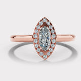 "Ashley" 1 Carat Halo Marquise Cut Engagement Ring HAMC02