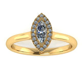 "Ashley" Halo Marquise Cut Engagement Ring HAMC02 - HEERA DIAMONDS