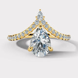 "Aster" Pear Cut 2.5 Carat Diamond Shoulder Platinum Engagement Ring HEERA DIAMONDS