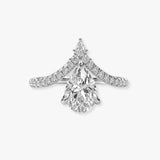 "Aster" Pear Cut 2.5 Carat Diamond Shoulder Platinum Engagement Ring