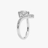 "Aster" Pear Cut 2.5 Carat Diamond Shoulder Platinum Engagement Ring