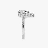 "Aster" Pear Cut 2.5 Carat Diamond Shoulder Platinum Engagement Ring