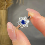 "Auralyn" 0.28 Carat  Blue Sapphire Round Cut Natural Diamond Engagement Ring MSR787