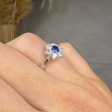 "Auralyn" 0.28 Carat  Blue Sapphire Round Cut Natural Diamond Engagement Ring MSR787