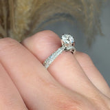 "Aurelix" 0.51 Carat Round Cut Natural Diamond Shoulder Engagement Ring HM315