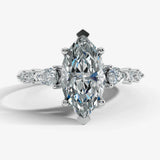 "Aurora" Marquise Cut 4 Carat Diamond Shoulder Matching Set Engagement Ring HEERA DIAMONDS