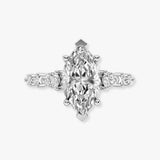 "Aurora" Marquise Cut 4 Carat Diamond Shoulder Matching Set Engagement Ring