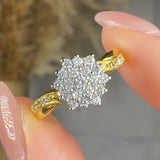 "Aurovine" 0.27 Carat  Round Cut Natural Diamond Shoulder Cluster Engagement Ring MDR3906