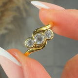 "Aurovine" 0.54 Carat Round Cut Natural Diamond Trilogy Engagement Ring MDR74