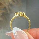 "Aurovine" 0.54 Carat Round Cut Natural Diamond Trilogy Engagement Ring MDR74