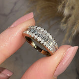 "Avani" Baguette Cut Diamonds Bordered with Round Diamonds Eternity Band Ring - HEERA DIAMONDS