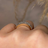 "Avani" Baguette Cut Diamonds Bordered with Round Diamonds Eternity Band Ring - HEERA DIAMONDS