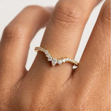 "Aveline" Pear & Round Cut 0.28 Carat Diamond Half Eternity Ring ET84