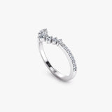 "Aveline" Pear & Round Cut 0.28 Carat Diamond Half Eternity Ring ET84