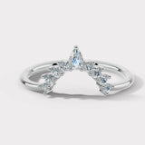 "Avena" Floral Pear Cut Centre 0.30ct Diamond V Shape Eternity Ring ET30