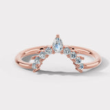 "Avena" Floral Pear Cut Centre 0.30ct Diamond V Shape Eternity Ring ET30