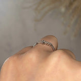 "Avena" Floral Pear Cut Centre Diamond V Shape Eternity Ring ET30 - HEERA DIAMONDS