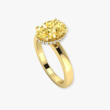 "Avenoir" Yellow 1.04 Carat Oval Cut Lab Grown Diamond Shoulder Engagement Ring HLR440