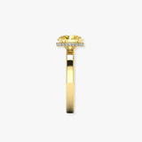 "Avenoir" Yellow 1.04 Carat Oval Cut Lab Grown Diamond Shoulder Engagement Ring HLR440
