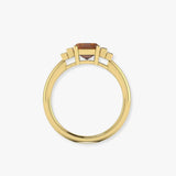 "Avenorix" Brown 2.5 Carat Emerald Cut Trilogy Lab Grown Diamond Engagement Ring HLM514