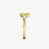 "Avenqor" Yellow 1.52 Carat Pear Cut Trilogy Lab Grown Diamond Engagement Ring HLM520