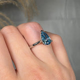 "Aventhys" Blue Sapphire 2 Carat Pear Cut Lab Grown Diamond Engagement Ring HLM519 HEERA DIAMONDS