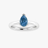 "Aventhys" Blue Sapphire 2 Carat Pear Cut Lab Grown Diamond Engagement Ring HLM519