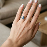 "Aventhys" Blue Sapphire 2 Carat Pear Cut Lab Grown Diamond Engagement Ring HLM519