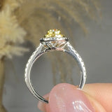 "Avlisse" Yellow 0.41 Carat Round Cut Natural Diamond Shoulder Engagement Ring HR294