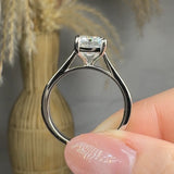 "Avren" 3.54 Carat Emerald Cut Lab Grown Diamond Shoulder Engagement Ring HLR486