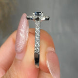 "Avyra" Blue Sapphire 0.46 Carat Round Cut Diamond Shoulder Engagement Ring HM1198 HEERA DIAMONDS