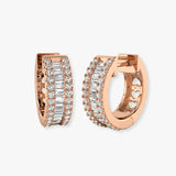 BAGUETTE AND ROUND CUT DIAMOND HOOP EARRING