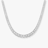 BAGUETTE CUT DIAMOND CHANNEL SETTING Necklace IN 18K WHITE GOLD