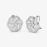 BAGUETTE & ROUND CUT 1.34 CARAT DIAMOND CLIP & PIN EARRINGS