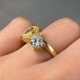 "Ballerina" 1.20 Carat Pear Cut & 0.60 Carat Round Cut Diamond Engagement Ring HM1533 HEERA DIAMONDS