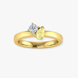 "Ballerina" 1.20 Carat Pear Cut & 0.60 Carat Round Cut Lab Grown Diamond Engagement Ring HM1533