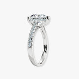"Bambi" Under Hidden Halo 3 Carat Pear Cut Diamond Shoulders Engagement Ring