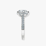 "Bambi" Under Hidden Halo 3 Carat Pear Cut Diamond Shoulders Engagement Ring