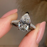 "Bambi" Pear Cut Diamond Shoulders Engagement Ring - HEERA DIAMONDS