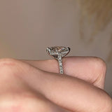 "Bambi" Pear Cut Diamond Shoulders Engagement Ring - HEERA DIAMONDS