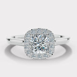 "Becky" 1 Carat Halo Cushion Cut Engagement Ring HACC03