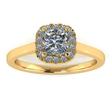 "Becky" Halo Cushion Cut Engagement Ring HACC03 - HEERA DIAMONDS