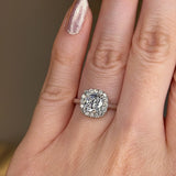 "Becky" Halo Cushion Cut Engagement Ring HACC03 - HEERA DIAMONDS