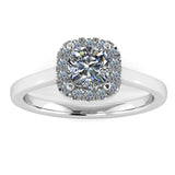 "Becky" Halo Cushion Cut Engagement Ring HACC03 - HEERA DIAMONDS