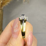 "Bellavique" 0.34 Carat Round Cut Natural Diamond Halo Shoulder Engagement Ring MSR174
