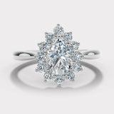 "Bianca" 1 Carat Star Shape Halo Pear Cut Diamond Engagement Ring HAPS05
